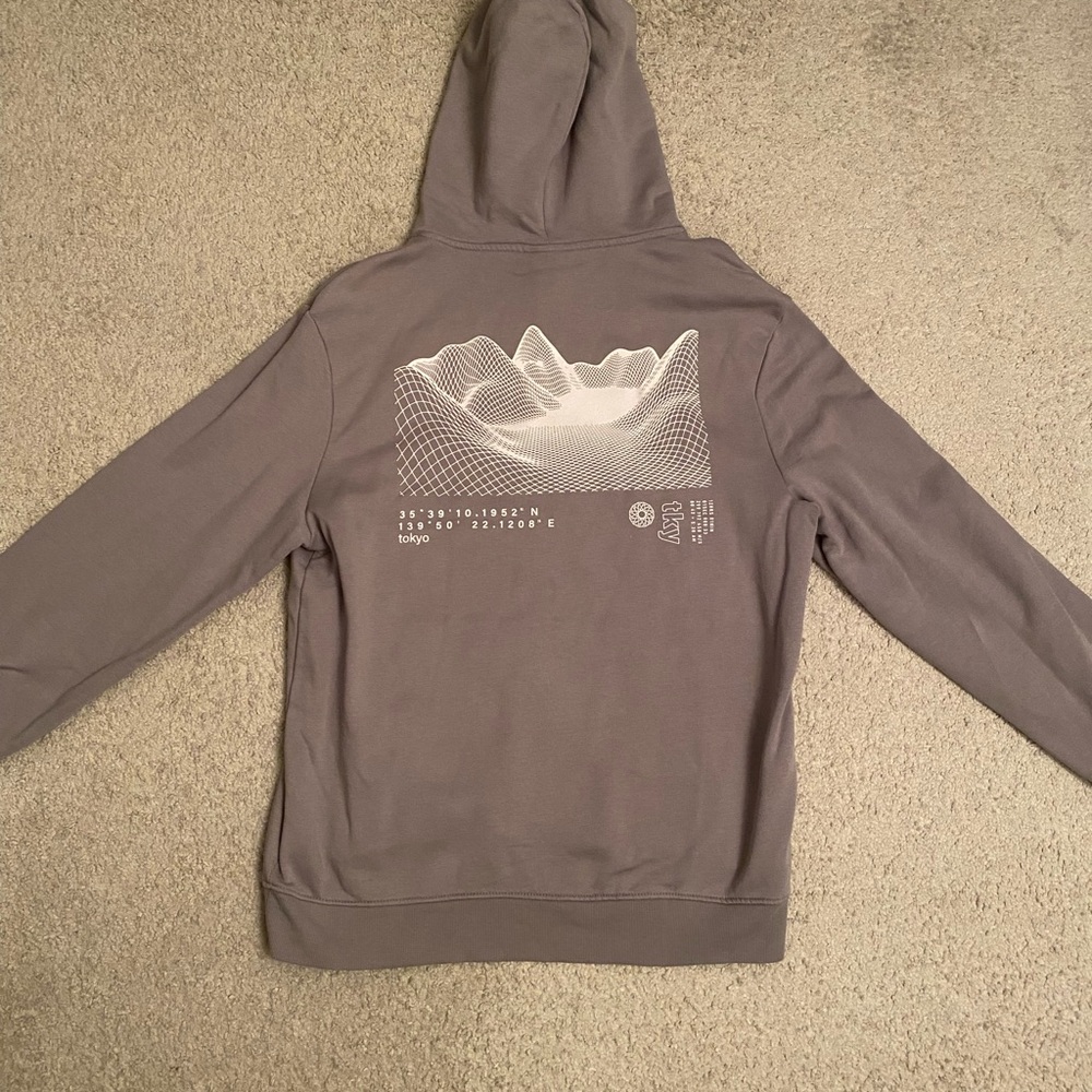 H&M Graphic Light Gray Regular Fit Hoodie